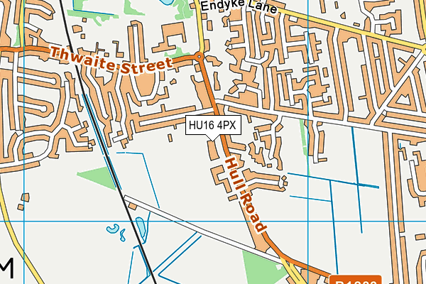 HU16 4PX map - OS VectorMap District (Ordnance Survey)