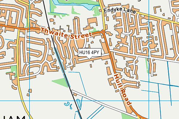 HU16 4PY map - OS VectorMap District (Ordnance Survey)