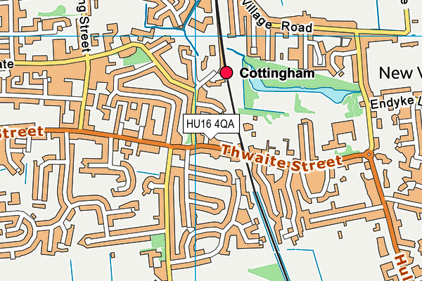 HU16 4QA map - OS VectorMap District (Ordnance Survey)