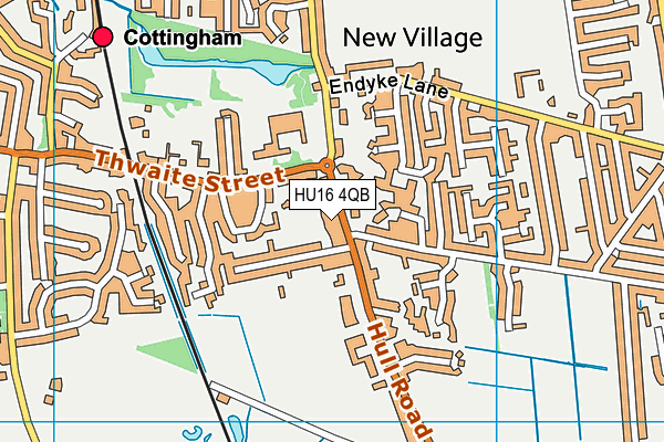 HU16 4QB map - OS VectorMap District (Ordnance Survey)