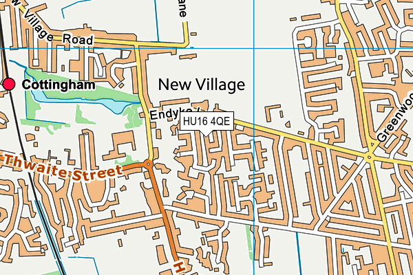 HU16 4QE map - OS VectorMap District (Ordnance Survey)