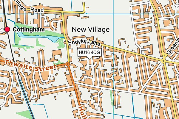 HU16 4QG map - OS VectorMap District (Ordnance Survey)