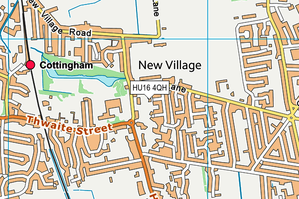 HU16 4QH map - OS VectorMap District (Ordnance Survey)