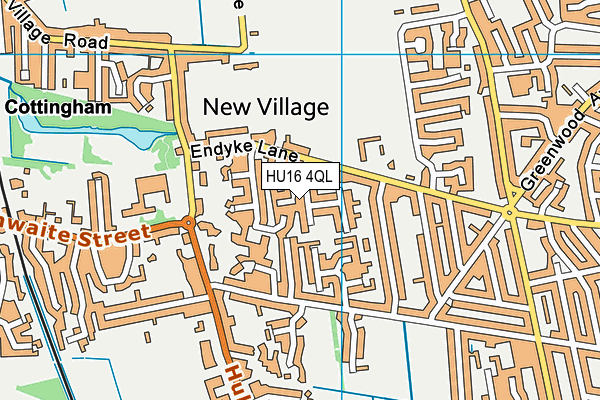 HU16 4QL map - OS VectorMap District (Ordnance Survey)