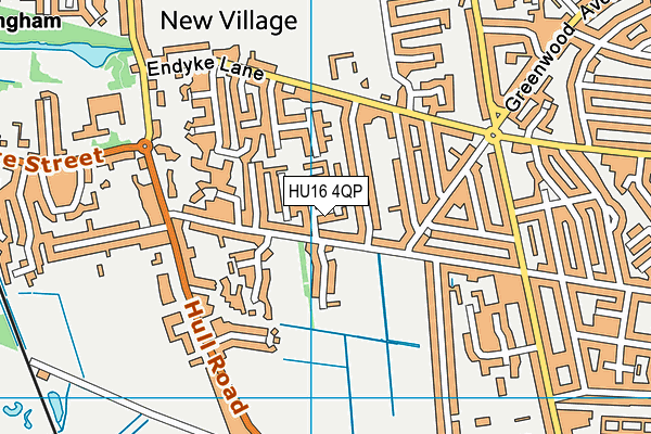 HU16 4QP map - OS VectorMap District (Ordnance Survey)