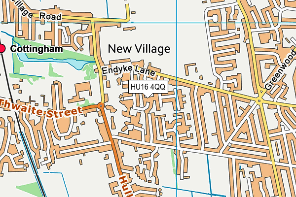 HU16 4QQ map - OS VectorMap District (Ordnance Survey)