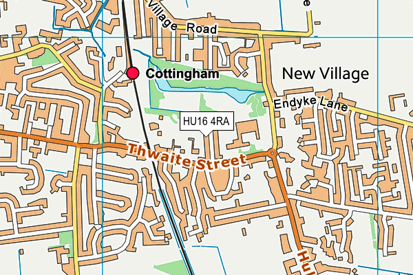 HU16 4RA map - OS VectorMap District (Ordnance Survey)