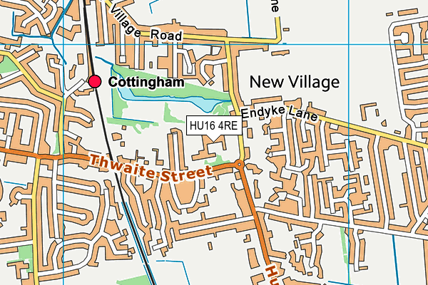 HU16 4RE map - OS VectorMap District (Ordnance Survey)