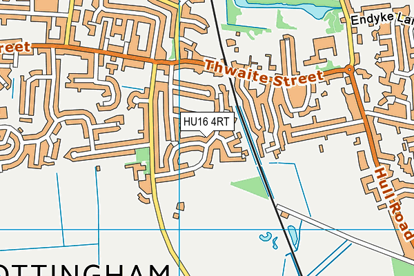 HU16 4RT map - OS VectorMap District (Ordnance Survey)