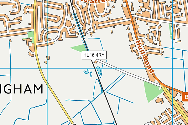 HU16 4RY map - OS VectorMap District (Ordnance Survey)