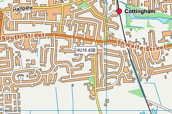 HU16 4SB map - OS VectorMap District (Ordnance Survey)