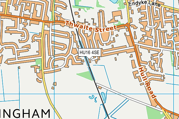 HU16 4SE map - OS VectorMap District (Ordnance Survey)