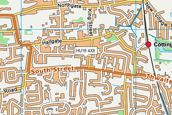 HU16 4XX map - OS VectorMap District (Ordnance Survey)