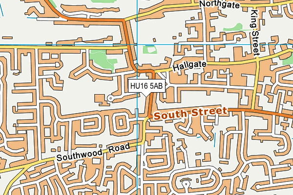 HU16 5AB map - OS VectorMap District (Ordnance Survey)