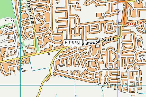 HU16 5AL map - OS VectorMap District (Ordnance Survey)