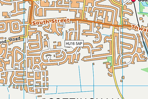 HU16 5AP map - OS VectorMap District (Ordnance Survey)