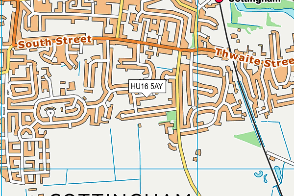 HU16 5AY map - OS VectorMap District (Ordnance Survey)