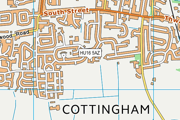 HU16 5AZ map - OS VectorMap District (Ordnance Survey)