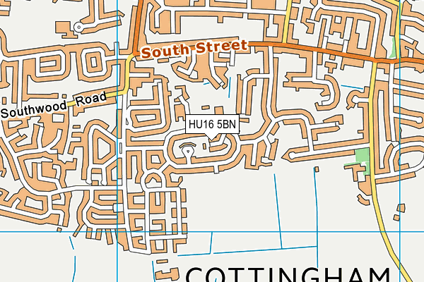 HU16 5BN map - OS VectorMap District (Ordnance Survey)