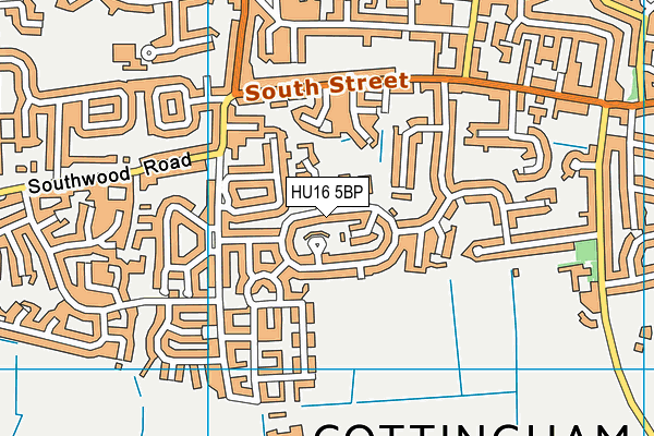 Bacon Garth Primary School map (HU16 5BP) - OS VectorMap District (Ordnance Survey)
