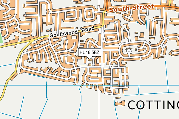 HU16 5BZ map - OS VectorMap District (Ordnance Survey)