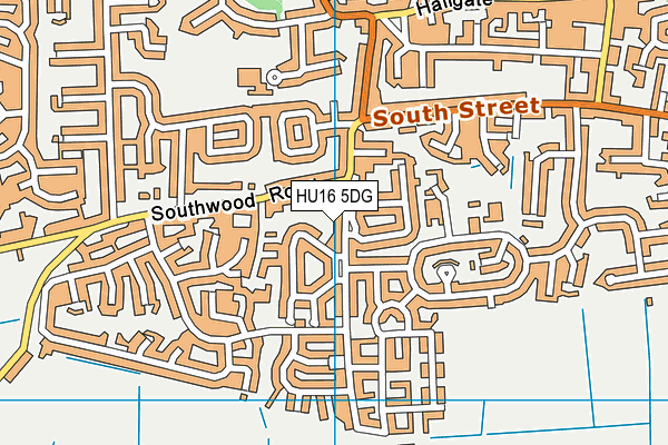 HU16 5DG map - OS VectorMap District (Ordnance Survey)