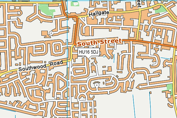 HU16 5DJ map - OS VectorMap District (Ordnance Survey)