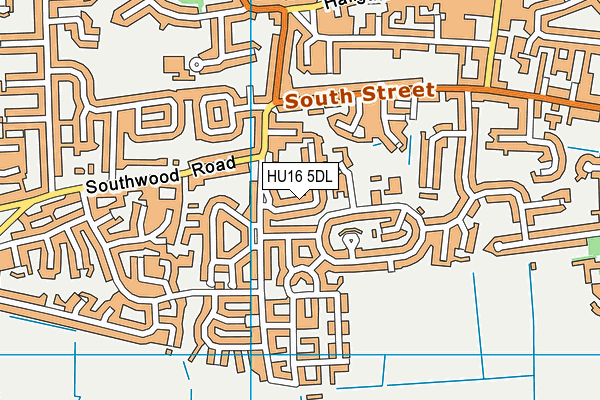 HU16 5DL map - OS VectorMap District (Ordnance Survey)