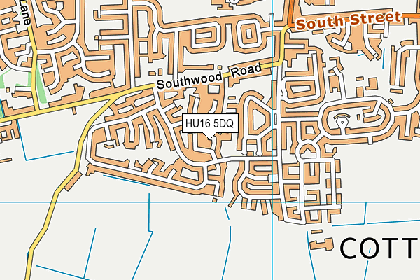 HU16 5DQ map - OS VectorMap District (Ordnance Survey)