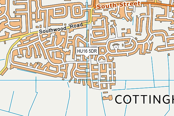 HU16 5DR map - OS VectorMap District (Ordnance Survey)