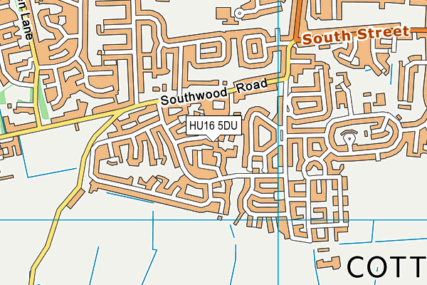 HU16 5DU map - OS VectorMap District (Ordnance Survey)