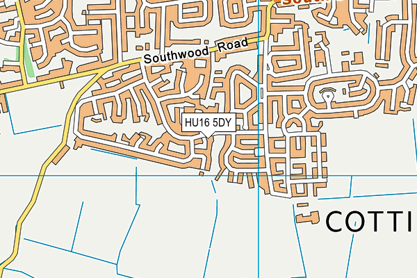 HU16 5DY map - OS VectorMap District (Ordnance Survey)