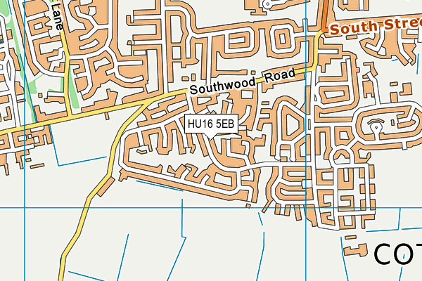 HU16 5EB map - OS VectorMap District (Ordnance Survey)