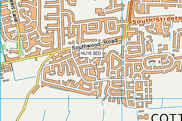 HU16 5ED map - OS VectorMap District (Ordnance Survey)