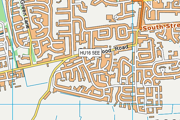 HU16 5EE map - OS VectorMap District (Ordnance Survey)