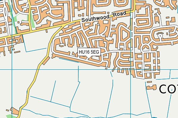 HU16 5EG map - OS VectorMap District (Ordnance Survey)