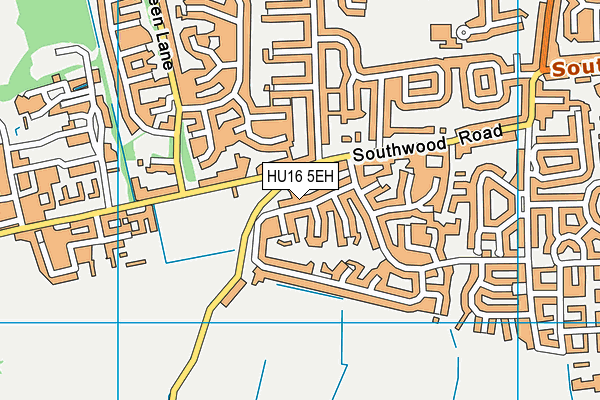 HU16 5EH map - OS VectorMap District (Ordnance Survey)
