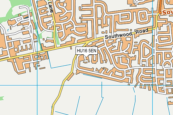 HU16 5EN map - OS VectorMap District (Ordnance Survey)
