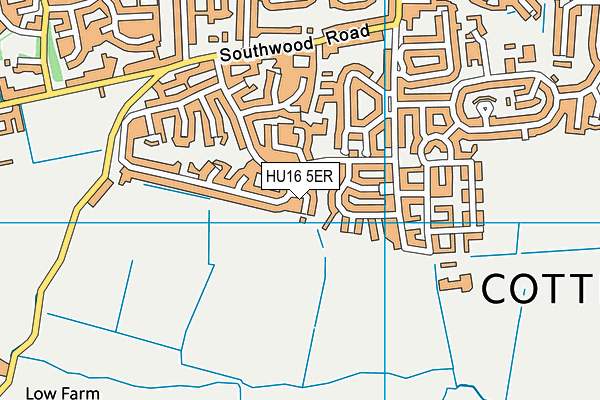 HU16 5ER map - OS VectorMap District (Ordnance Survey)