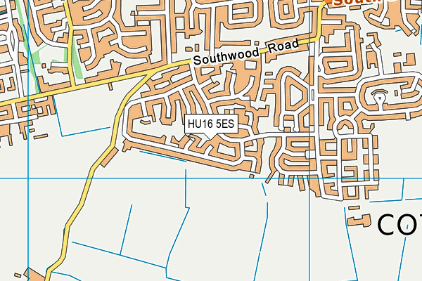 HU16 5ES map - OS VectorMap District (Ordnance Survey)