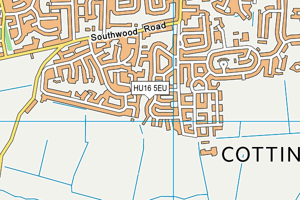 HU16 5EU map - OS VectorMap District (Ordnance Survey)