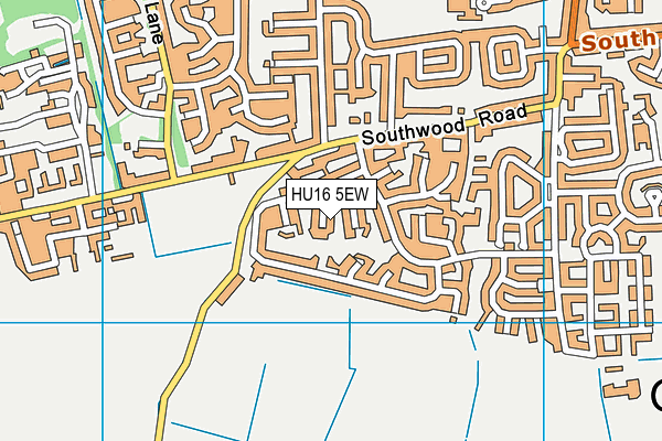 HU16 5EW map - OS VectorMap District (Ordnance Survey)
