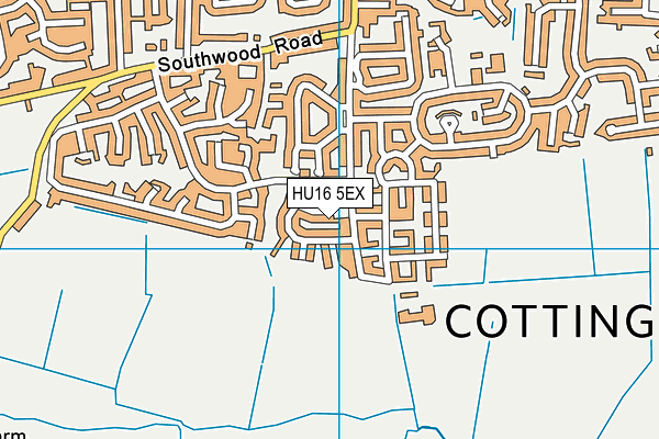 HU16 5EX map - OS VectorMap District (Ordnance Survey)