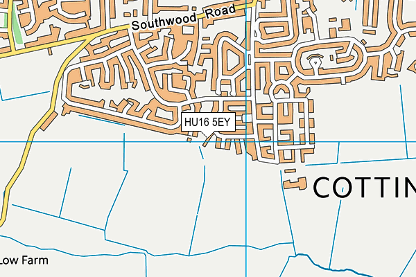 HU16 5EY map - OS VectorMap District (Ordnance Survey)