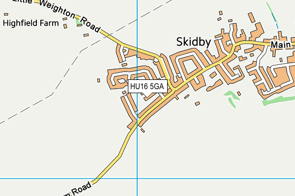 HU16 5GA map - OS VectorMap District (Ordnance Survey)