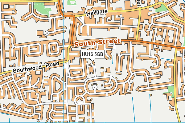 HU16 5GB map - OS VectorMap District (Ordnance Survey)