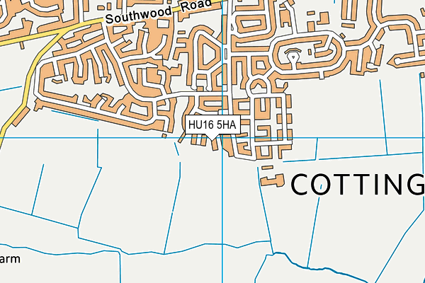 HU16 5HA map - OS VectorMap District (Ordnance Survey)