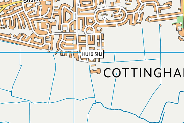 HU16 5HJ map - OS VectorMap District (Ordnance Survey)