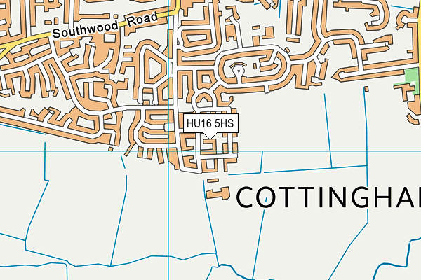 HU16 5HS map - OS VectorMap District (Ordnance Survey)