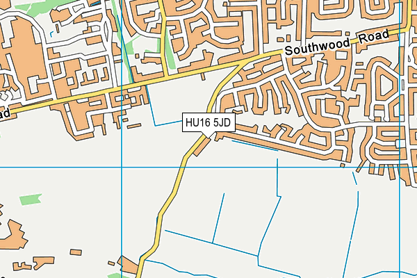 HU16 5JD map - OS VectorMap District (Ordnance Survey)